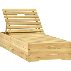 MAISON EXCLUSIVE - Chaise longue avec coussin taupe bois de pin imprégné