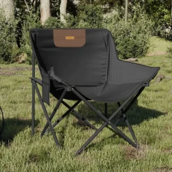 MAISON EXCLUSIVE - Chaise de camping avec poche pliable lot de 2 noir