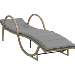 MAISON EXCLUSIVE - Chaise longue avec coussin beige 60x199x42 cm résine tressée
