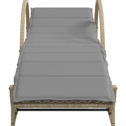 MAISON EXCLUSIVE - Chaise longue avec coussin beige 60x199x42 cm résine tressée