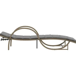 MAISON EXCLUSIVE - Chaise longue avec coussin beige 60x199x42 cm résine tressée