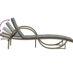 MAISON EXCLUSIVE - Chaise longue avec coussin beige 60x199x42 cm résine tressée