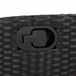 MAISON EXCLUSIVE - Chaise inclinable de jardin avec coussins noir résine tressée