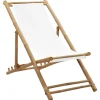 MAISON EXCLUSIVE - Chaise de terrasse bambou et toile