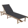 MAISON EXCLUSIVE - Chaise longue de jardin avec coussin bambou