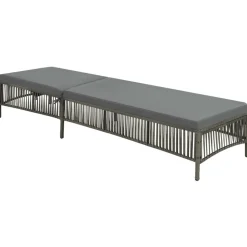 MAISON EXCLUSIVE - Chaise longue avec coussin résine tressée gris