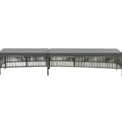 MAISON EXCLUSIVE - Chaise longue avec coussin résine tressée gris