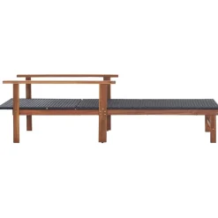 MAISON EXCLUSIVE - Chaise longue résine tressée et bois d'acacia massif noir
