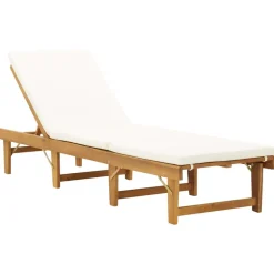 MAISON EXCLUSIVE - Chaise longue pliante avec coussin bois d'acacia solide