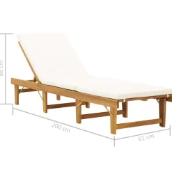 MAISON EXCLUSIVE - Chaise longue pliante avec coussin bois d'acacia solide