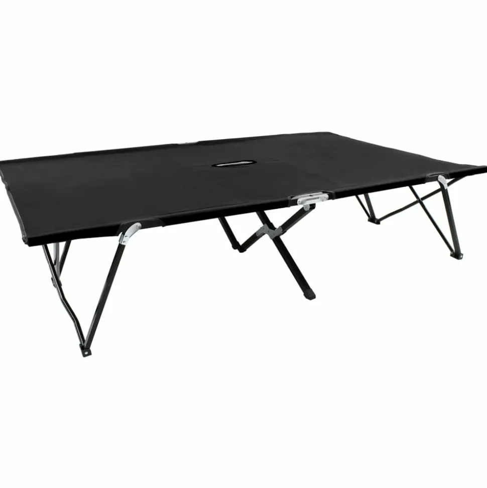 MAISON EXCLUSIVE - Chaise longue pliable 2 places noir acier