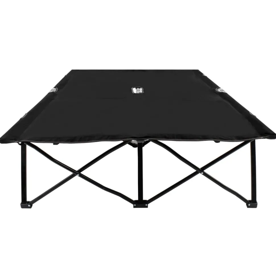 MAISON EXCLUSIVE - Chaise longue pliable 2 places noir acier