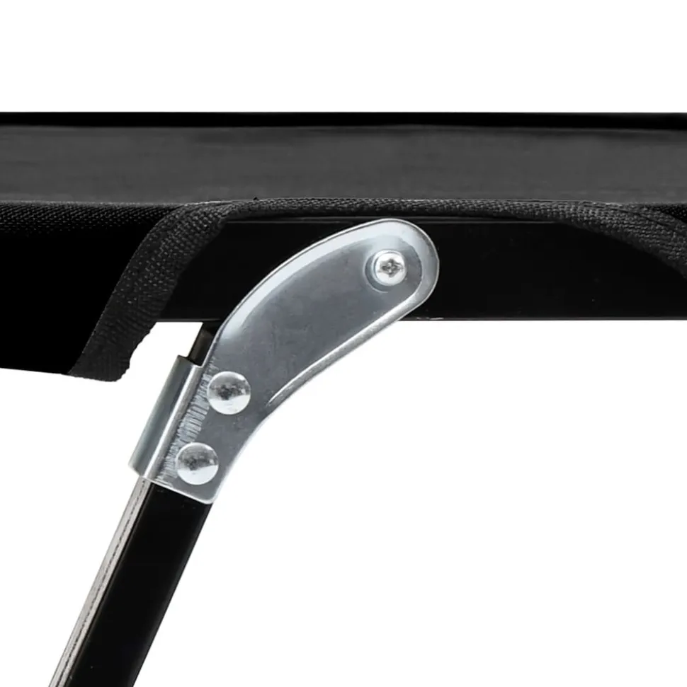 MAISON EXCLUSIVE - Chaise longue pliable 2 places noir acier