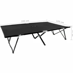MAISON EXCLUSIVE - Chaise longue pliable 2 places noir acier