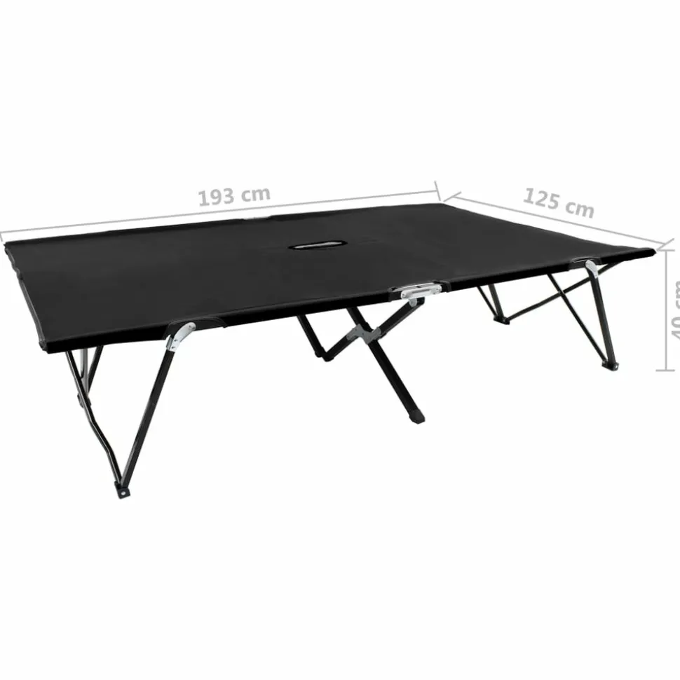 MAISON EXCLUSIVE - Chaise longue pliable 2 places noir acier