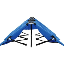 MAISON EXCLUSIVE - Chaise longue pliable 2 places bleu acier