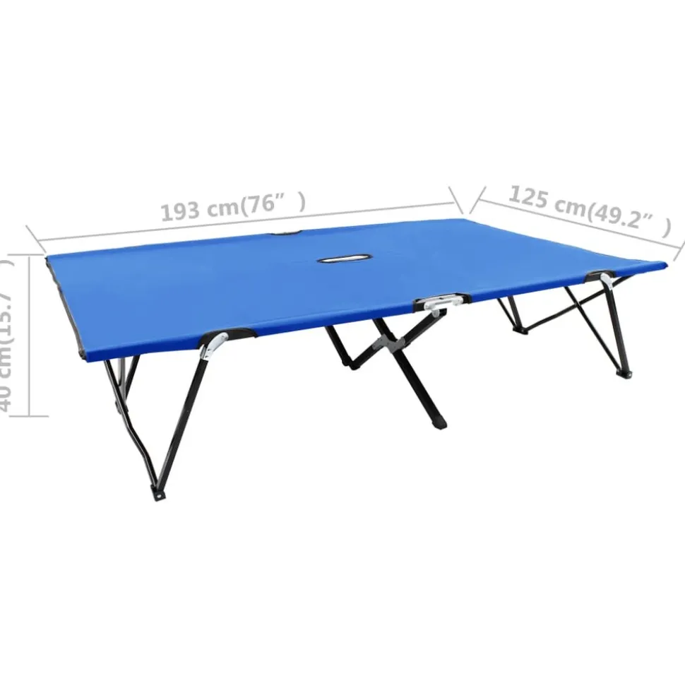 MAISON EXCLUSIVE - Chaise longue pliable 2 places bleu acier