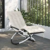 MAISON EXCLUSIVE - Chaise longue géométrique avec coussin noir et gris acier