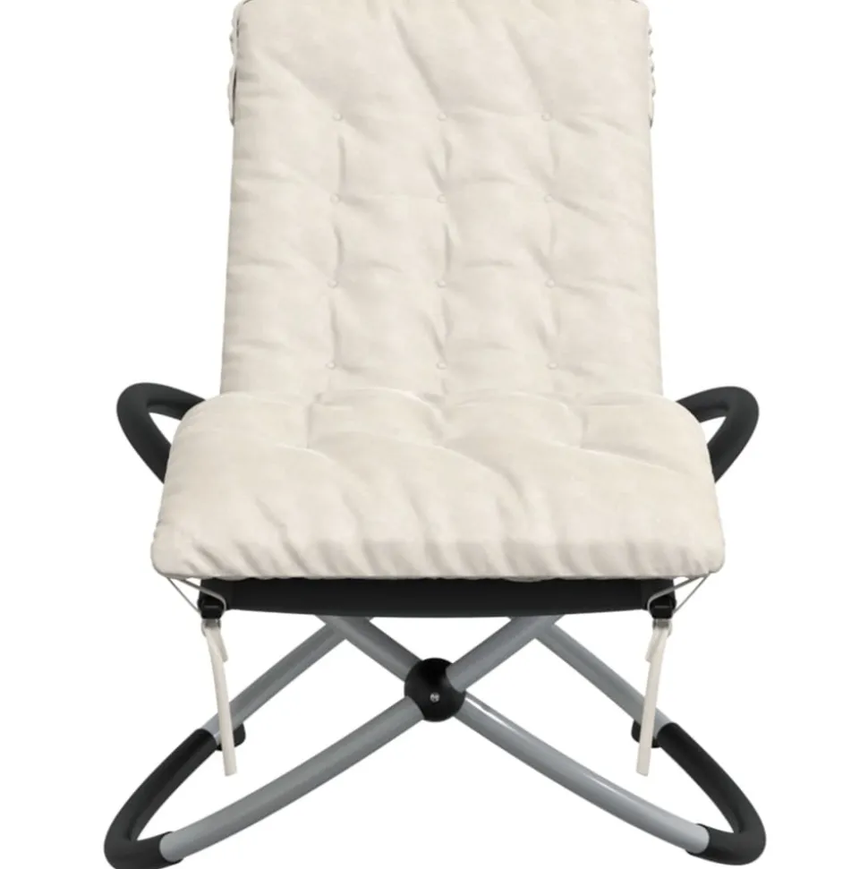MAISON EXCLUSIVE - Chaise longue géométrique avec coussin noir et gris acier