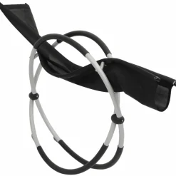MAISON EXCLUSIVE - Chaise longue géométrique avec coussin noir et gris acier