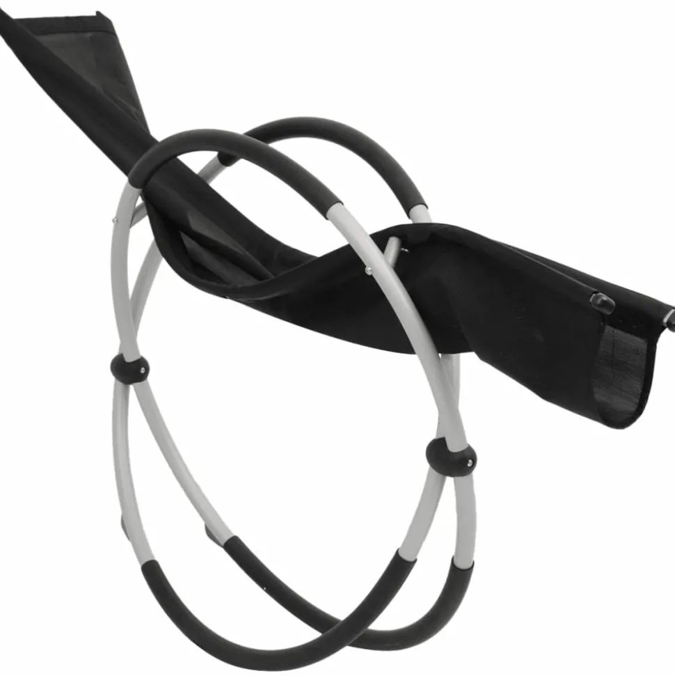 MAISON EXCLUSIVE - Chaise longue géométrique avec coussin noir et gris acier