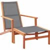 MAISON EXCLUSIVE - Chaise de jardin et repose-pied gris eucalyptus et textilène