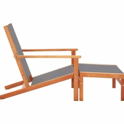 MAISON EXCLUSIVE - Chaise de jardin et repose-pied gris eucalyptus et textilène