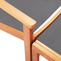 MAISON EXCLUSIVE - Chaise de jardin et repose-pied gris eucalyptus et textilène