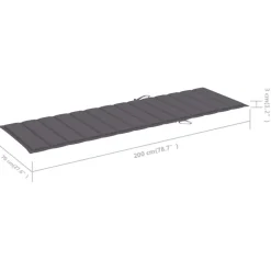 MAISON EXCLUSIVE - Chaise longue double avec coussins anthracite pin imprégné