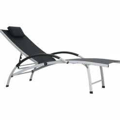 MAISON EXCLUSIVE - Chaise longue aluminium et textilène noir