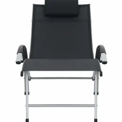 MAISON EXCLUSIVE - Chaise longue aluminium et textilène noir