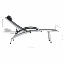 MAISON EXCLUSIVE - Chaise longue aluminium et textilène noir