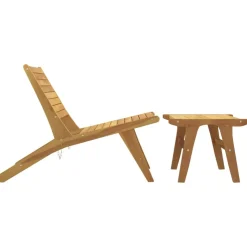 MAISON EXCLUSIVE - Chaise de jardin avec repose-pieds bois de teck solide