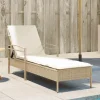 MAISON EXCLUSIVE - Chaise longue avec coussin beige 63x200x81 cm résine tressée