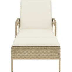 MAISON EXCLUSIVE - Chaise longue avec coussin beige 63x200x81 cm résine tressée