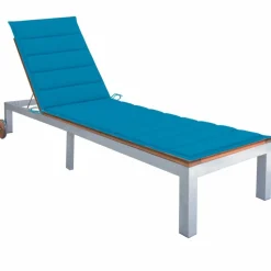 MAISON EXCLUSIVE - Chaise longue avec coussin bois d'acacia et acier galvanisé
