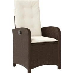 MAISON EXCLUSIVE - Chaise inclinable de jardin avec coussins marron résine tressée