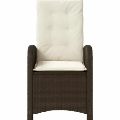 MAISON EXCLUSIVE - Chaise inclinable de jardin avec coussins marron résine tressée