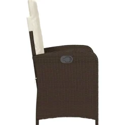 MAISON EXCLUSIVE - Chaise inclinable de jardin avec coussins marron résine tressée