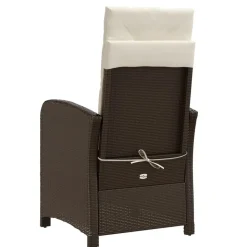 MAISON EXCLUSIVE - Chaise inclinable de jardin avec coussins marron résine tressée