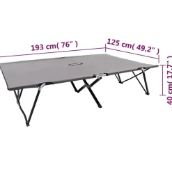 MAISON EXCLUSIVE - Chaise longue pliable 2 places gris acier