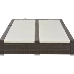 MAISON EXCLUSIVE - Chaise longue double résine tressée marron