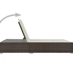 MAISON EXCLUSIVE - Chaise longue double résine tressée marron