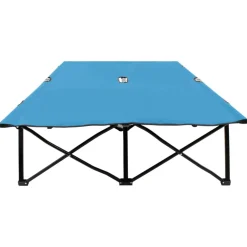 MAISON EXCLUSIVE - Chaise longue pliable 2 places bleu acier