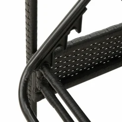 MAISON EXCLUSIVE - Chaise longue avec coussin noir 63x200x81 cm résine tressée