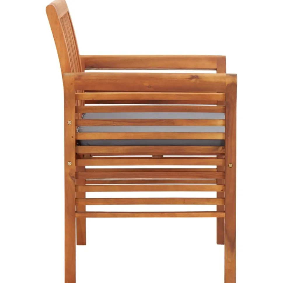 MAISON EXCLUSIVE - Chaise à dîner de jardin avec coussin bois d'acacia massif