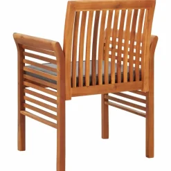 MAISON EXCLUSIVE - Chaise à dîner de jardin avec coussin bois d'acacia massif