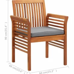 MAISON EXCLUSIVE - Chaise à dîner de jardin avec coussin bois d'acacia massif