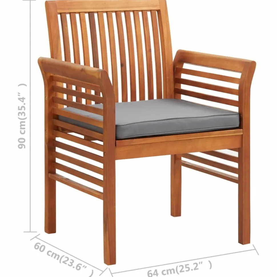 MAISON EXCLUSIVE - Chaise à dîner de jardin avec coussin bois d'acacia massif