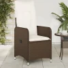 MAISON EXCLUSIVE - Chaise inclinable de jardin avec coussins marron résine tressée